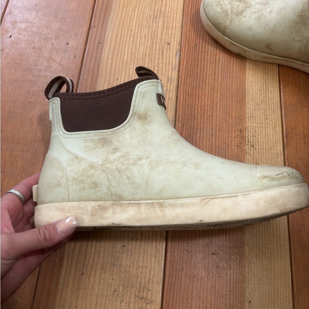 Men's Cream and Brown Ankle Boots